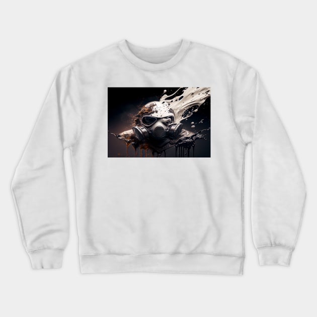 Cyberpunk Gasmask Artwork / Gasmask Splashing In Water Crewneck Sweatshirt by Unwind-Art-Work